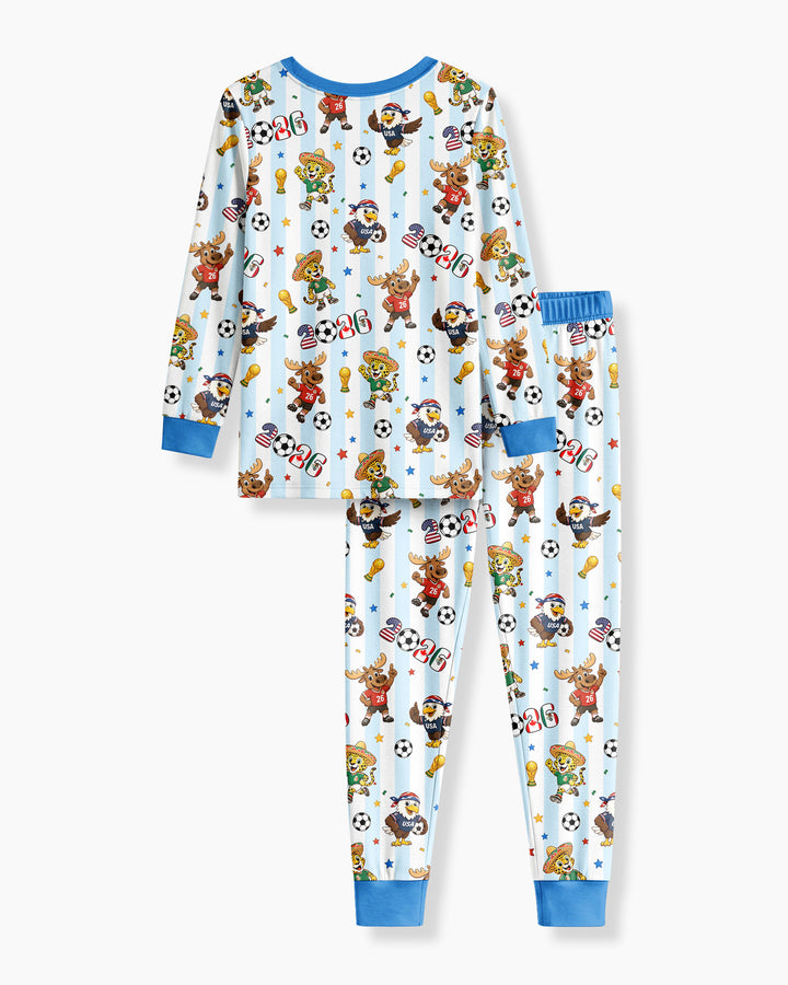 Zweiteiliges Langarm-Pyjama-Set mit Sommerfrüchten