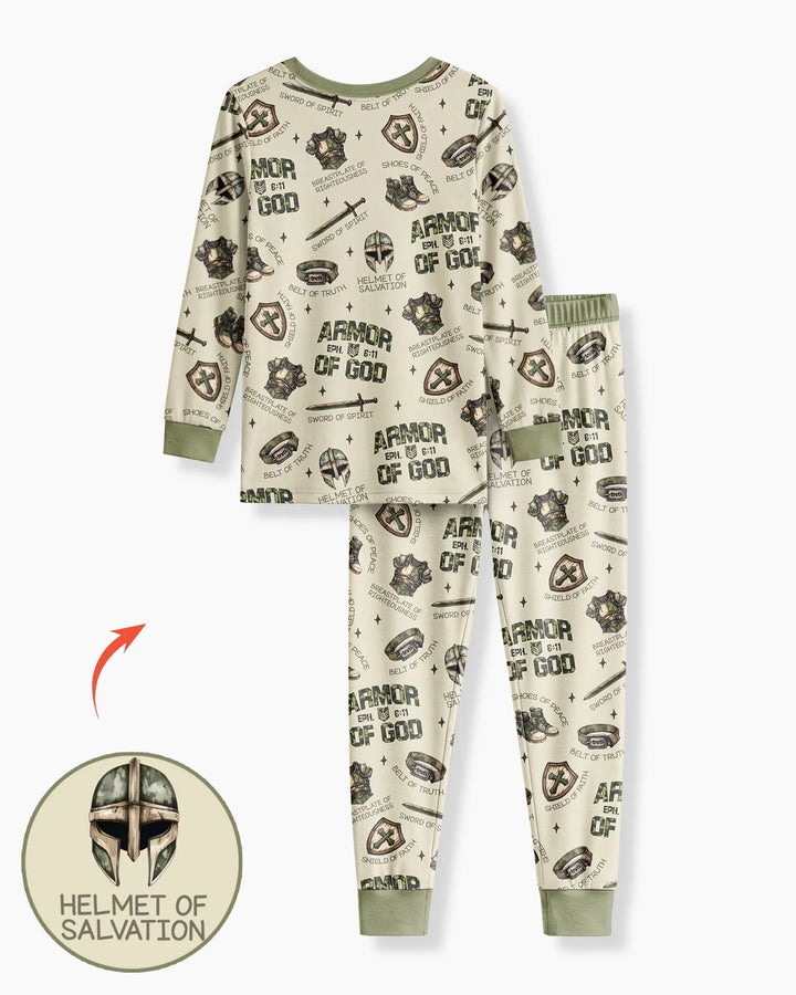 Zweiteiliges Langarm-Pyjama-Set mit Sommerfrüchten