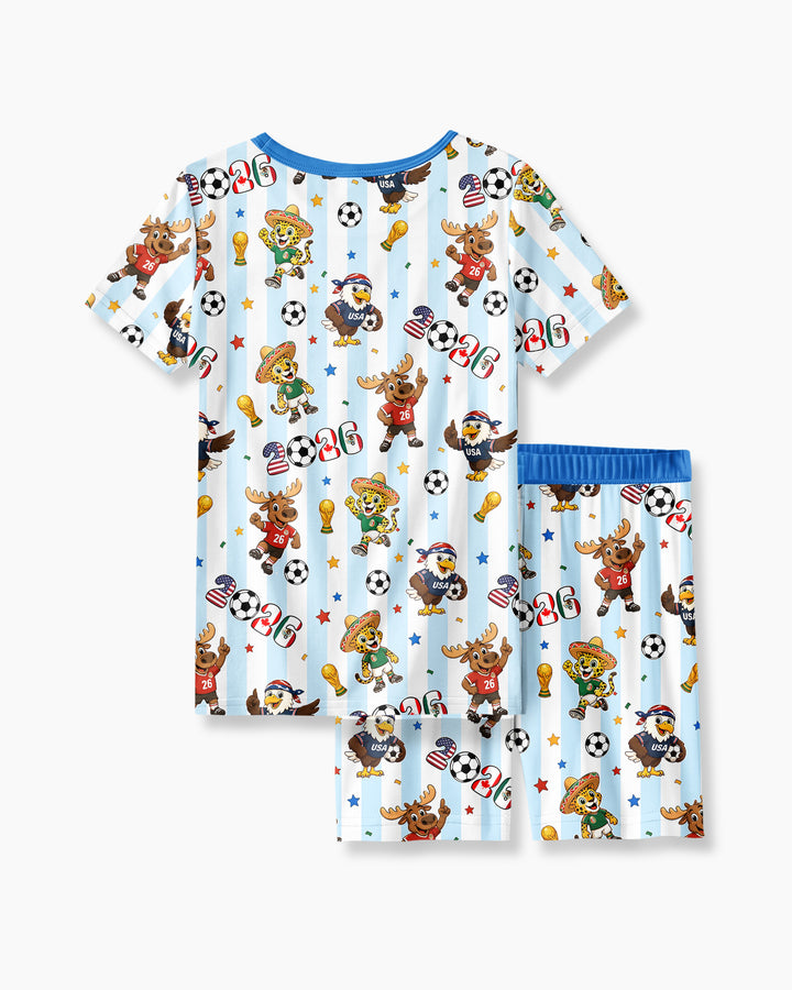Schlafanzug-Set zweiteilig, kurze Ärmel, kurze Hose, Bambus