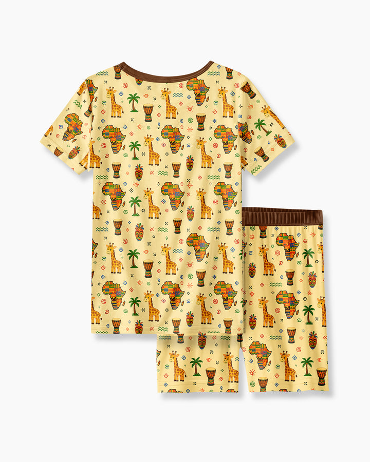 Schlafanzug-Set zweiteilig, kurze Ärmel, kurze Hose, Bambus