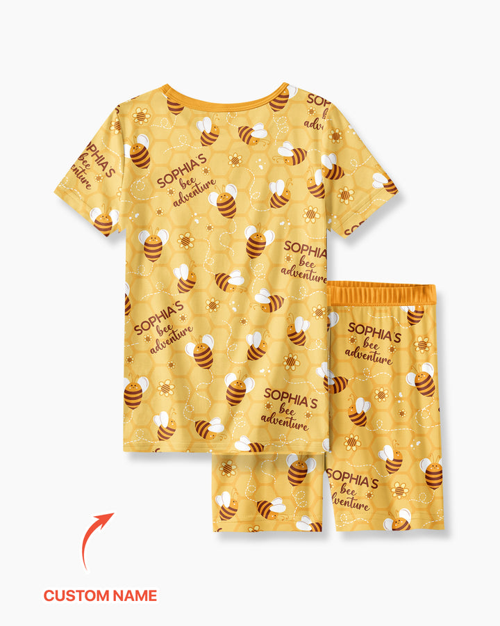 Schlafanzug-Set zweiteilig, kurze Ärmel, kurze Hose, Bambus
