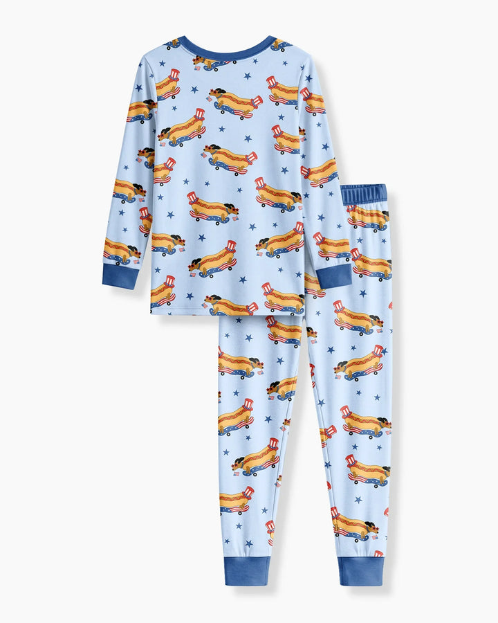 Zweiteiliges Langarm-Pyjama-Set mit Sommerfrüchten