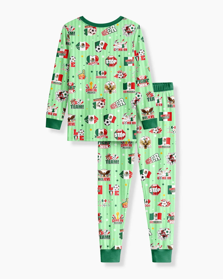 Zweiteiliges Langarm-Pyjama-Set mit Sommerfrüchten
