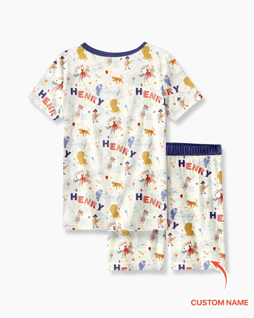 Zweiteiliges Pyjama-Set mit kurzen Ärmeln und Shorts im Sommer-Design