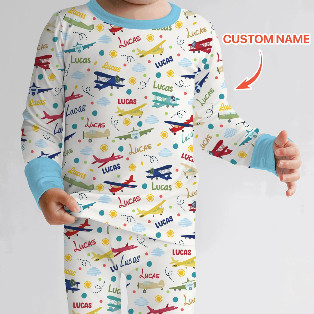 Zweiteiliges Langarm-Pyjama-Set mit Sommerfrüchten
