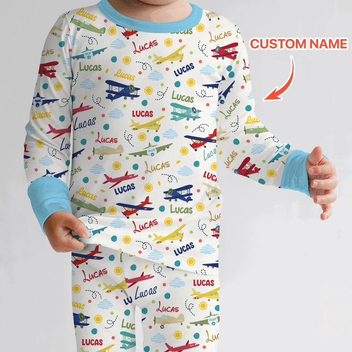 Zweiteiliges Langarm-Pyjama-Set mit Sommerfrüchten