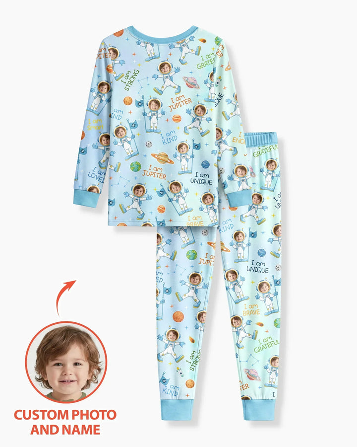 Zweiteiliges Langarm-Pyjama-Set mit Sommerfrüchten