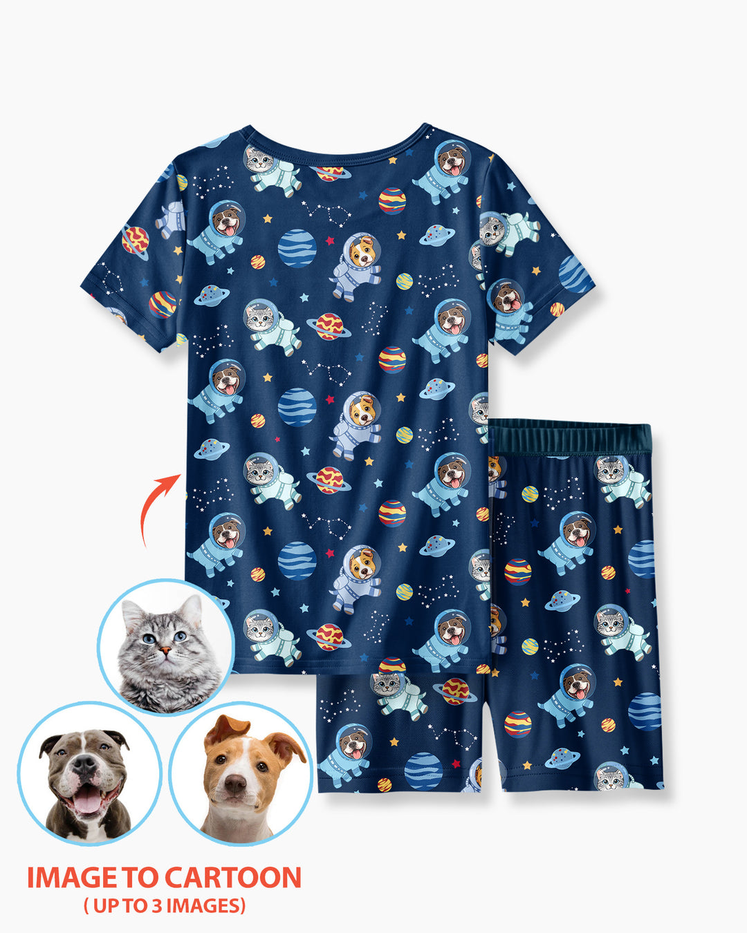 Schlafanzug-Set zweiteilig, kurze Ärmel, kurze Hose, Bambus