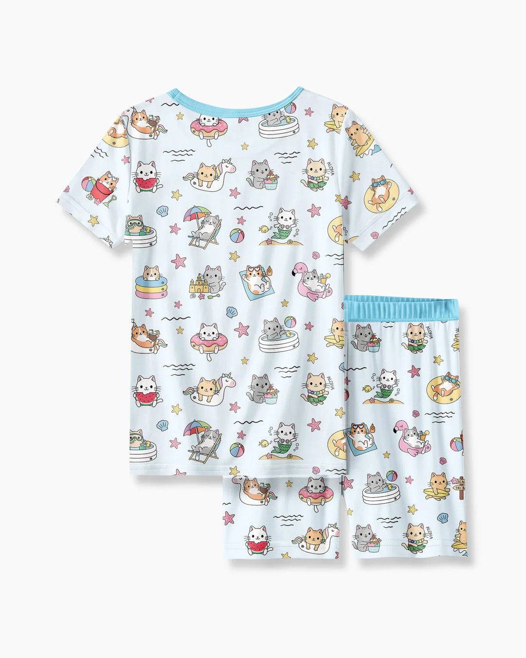 Template Zweiteiliges Pyjama-Set mit kurzen Ärmeln und Shorts