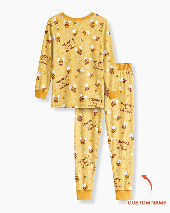 Zweiteiliges Langarm-Pyjama-Set mit Sommerfrüchten