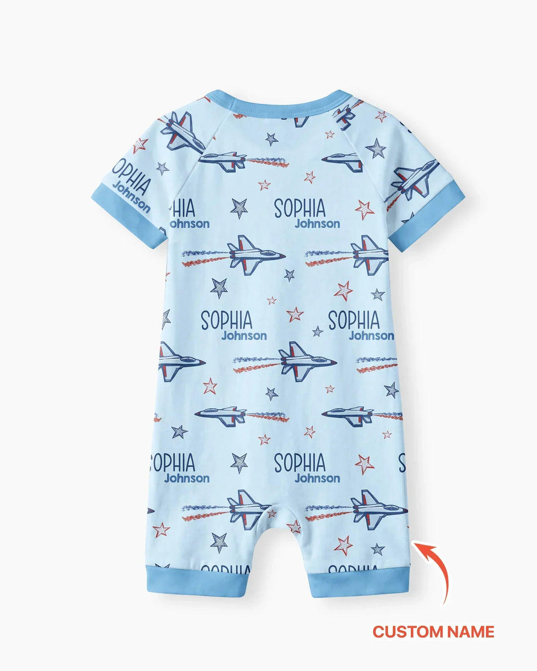 Patriotic American Flag Jet Fighter Bamboo Shorty Zippy
