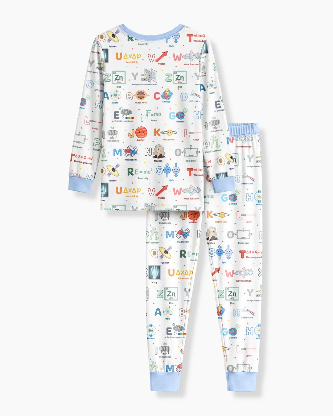 The Physics Alphabet Bamboo Two Piece Long Sleeve Pajama Set