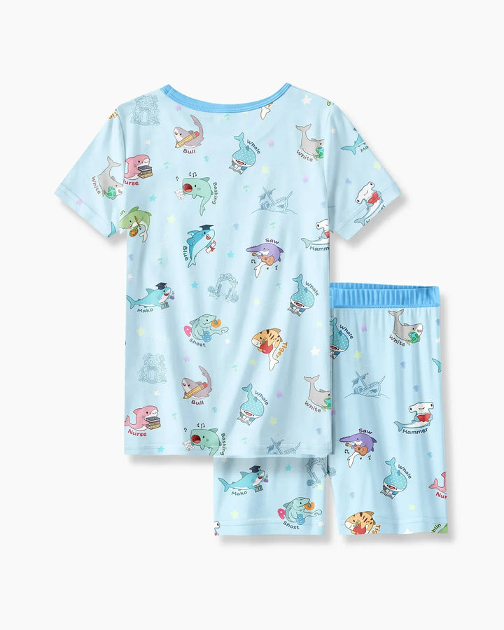 Schlafanzug-Set zweiteilig, kurze Ärmel, kurze Hose, Bambus