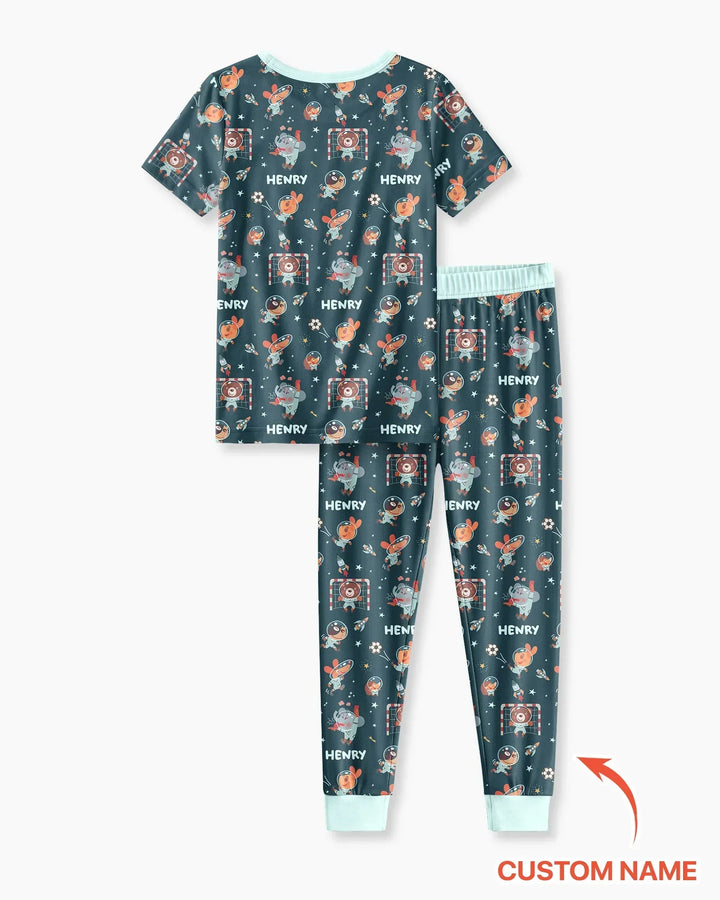 Zweiteiliges, kurzärmliges Pyjama-Set mit Marienkäfern