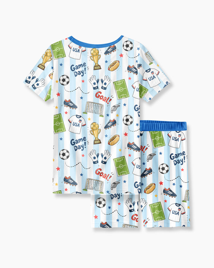 Schlafanzug-Set zweiteilig, kurze Ärmel, kurze Hose, Bambus