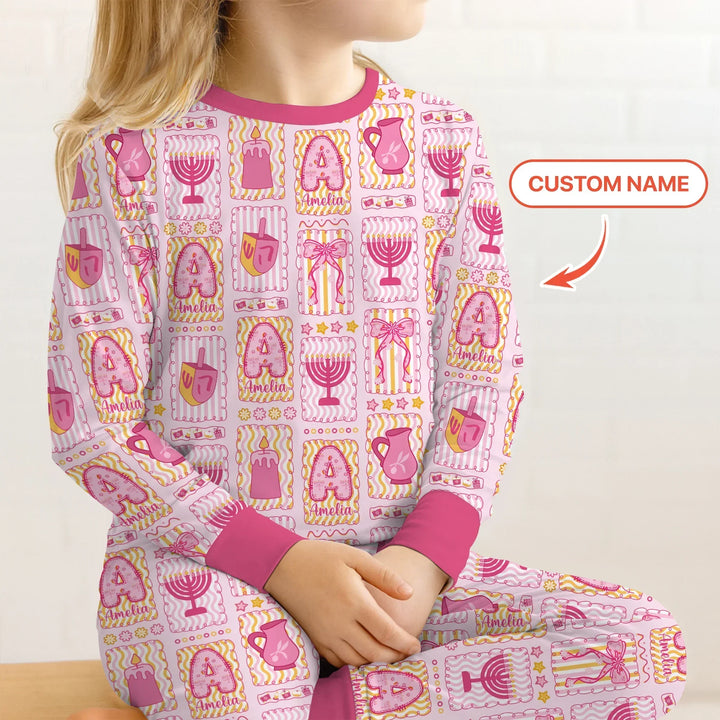 Zweiteiliges Langarm-Pyjama-Set mit Sommerfrüchten
