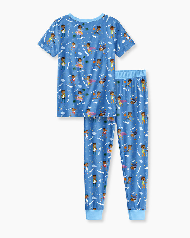 Black Boys I Am Smart Bamboo Two Piece Short Sleeve Pajama Set