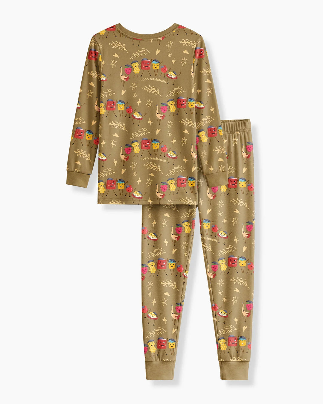 Zweiteiliges Langarm-Pyjama-Set mit Sommerfrüchten