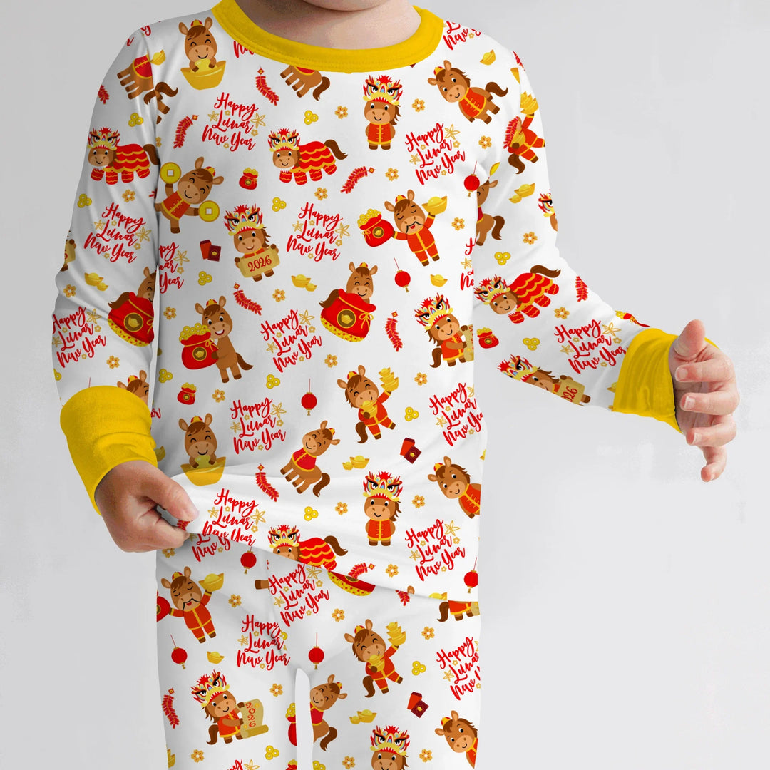 Zweiteiliges Langarm-Pyjama-Set mit Sommerfrüchten