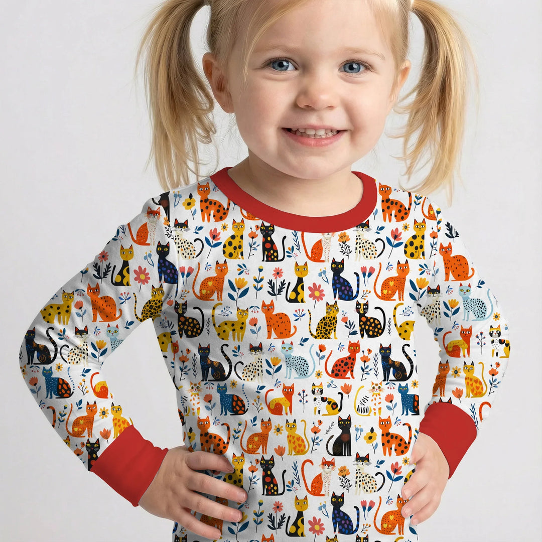 Zweiteiliges Langarm-Pyjama-Set mit Sommerfrüchten