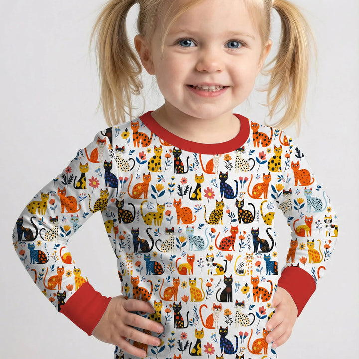 Zweiteiliges Langarm-Pyjama-Set mit Sommerfrüchten