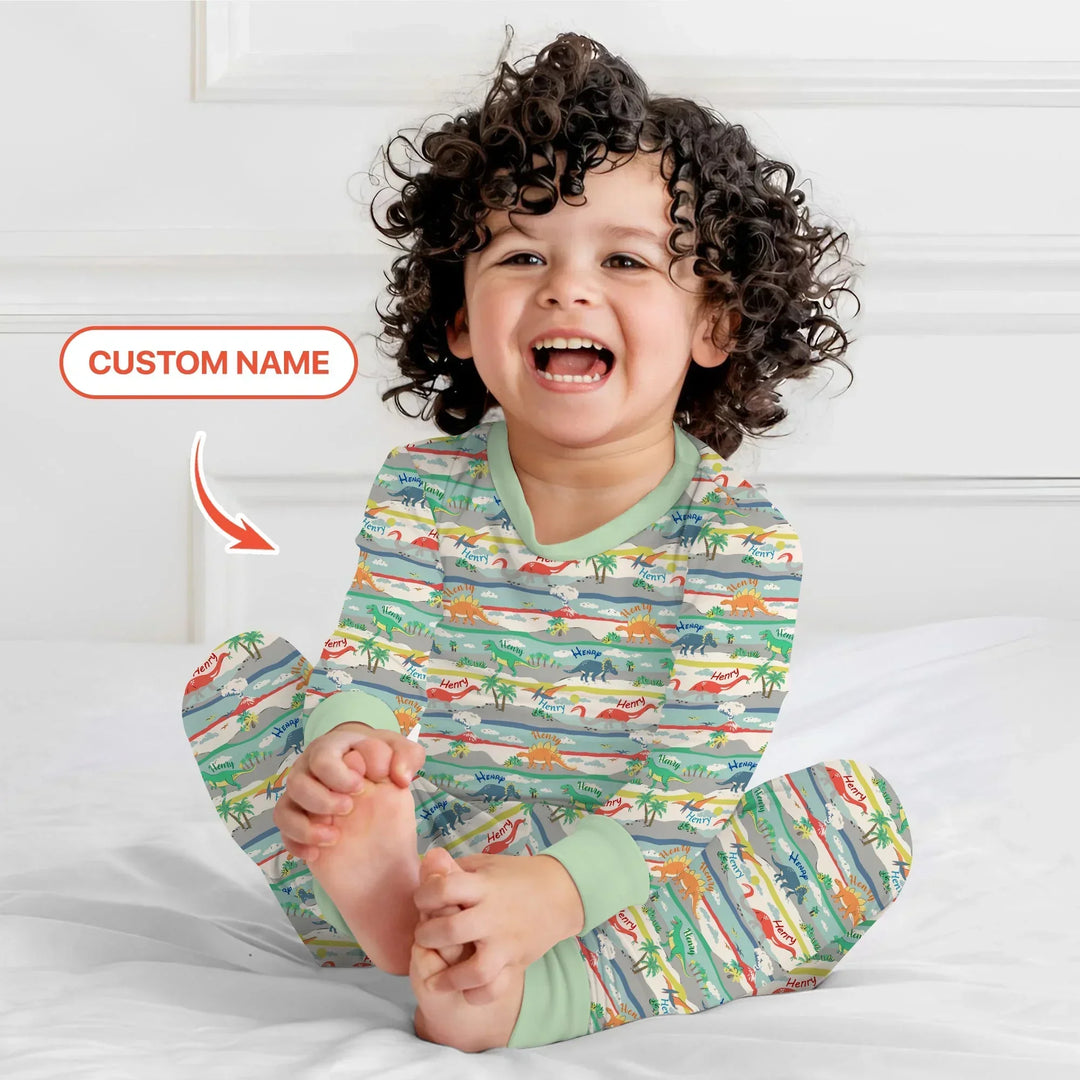 Zweiteiliges Langarm-Pyjama-Set mit Sommerfrüchten