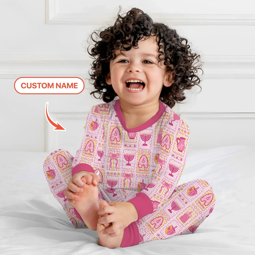 Zweiteiliges Langarm-Pyjama-Set mit Sommerfrüchten