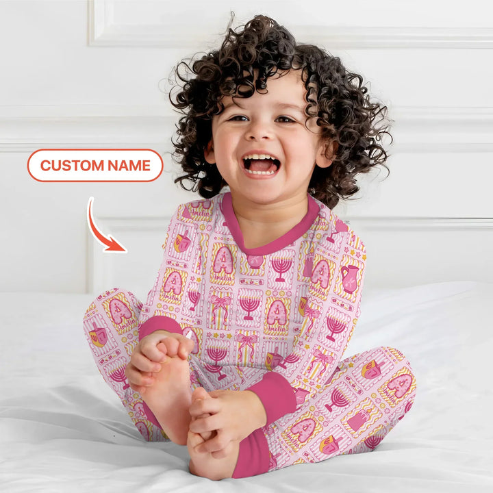 Zweiteiliges Langarm-Pyjama-Set mit Sommerfrüchten