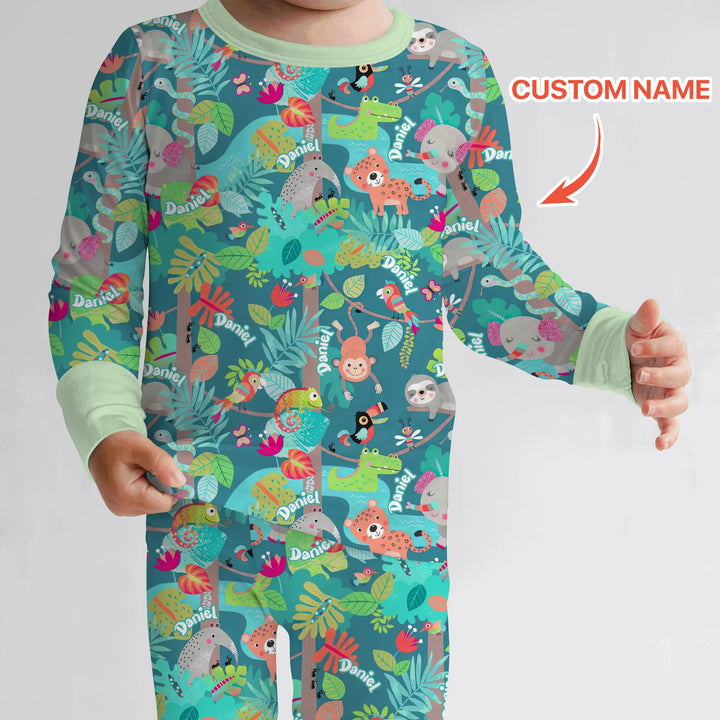 Zweiteiliges Langarm-Pyjama-Set mit Sommerfrüchten