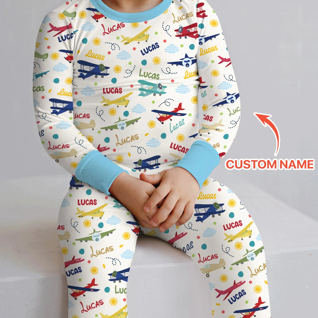 Zweiteiliges Langarm-Pyjama-Set mit Sommerfrüchten