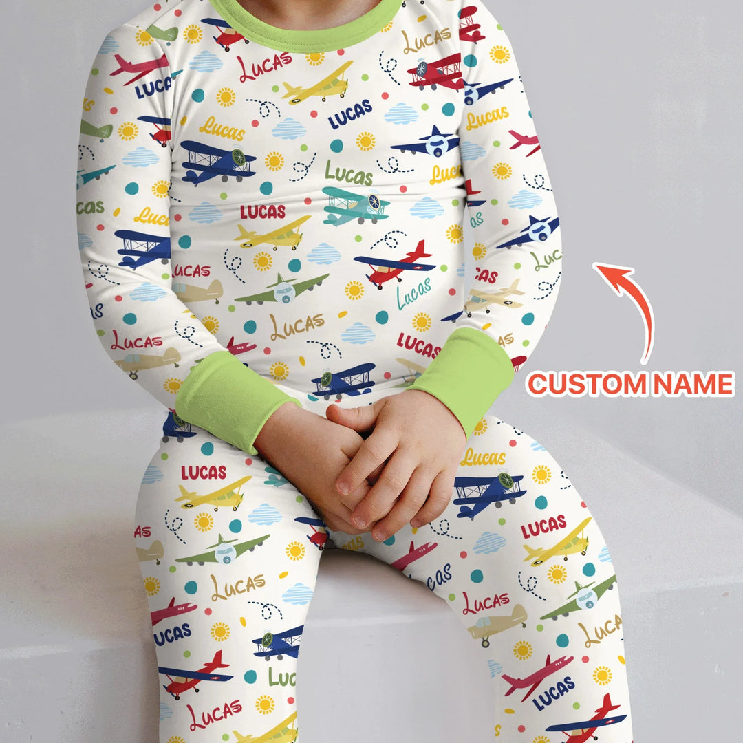 Zweiteiliges Langarm-Pyjama-Set mit Sommerfrüchten