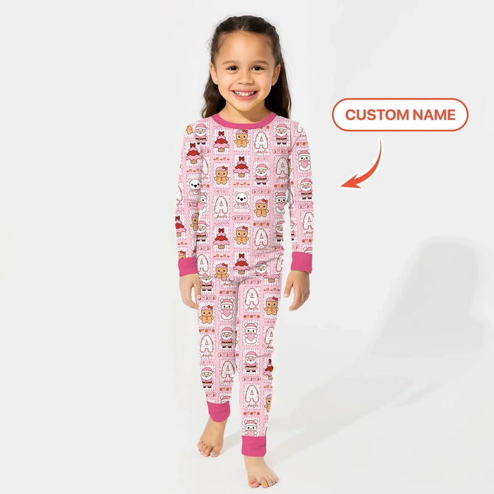 Zweiteiliges Langarm-Pyjama-Set mit Sommerfrüchten