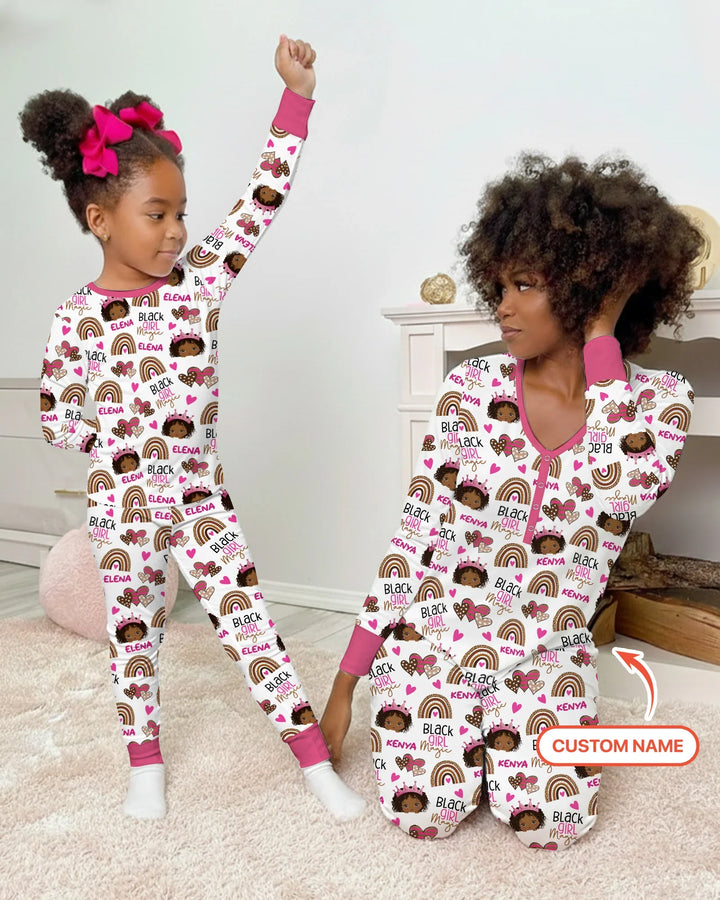 Zweiteiliges Langarm-Pyjama-Set mit Sommerfrüchten