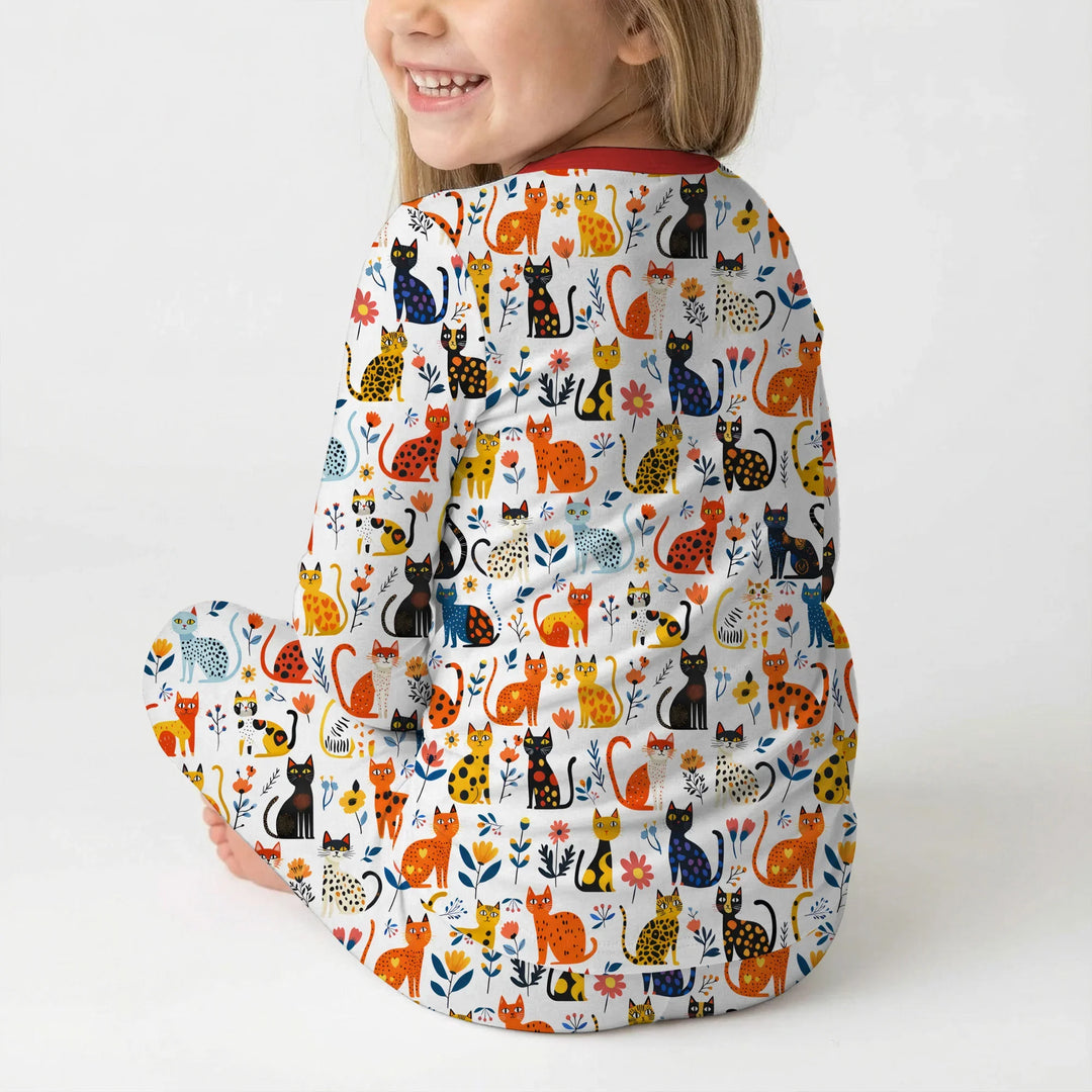 Zweiteiliges Langarm-Pyjama-Set mit Sommerfrüchten