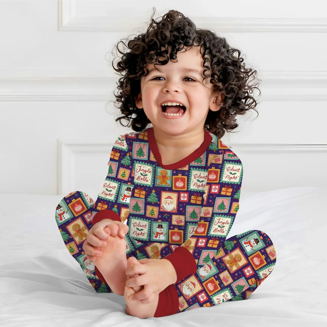 Zweiteiliges Langarm-Pyjama-Set mit Sommerfrüchten