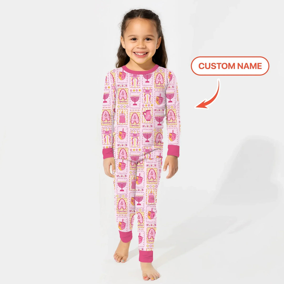 Zweiteiliges Langarm-Pyjama-Set mit Sommerfrüchten