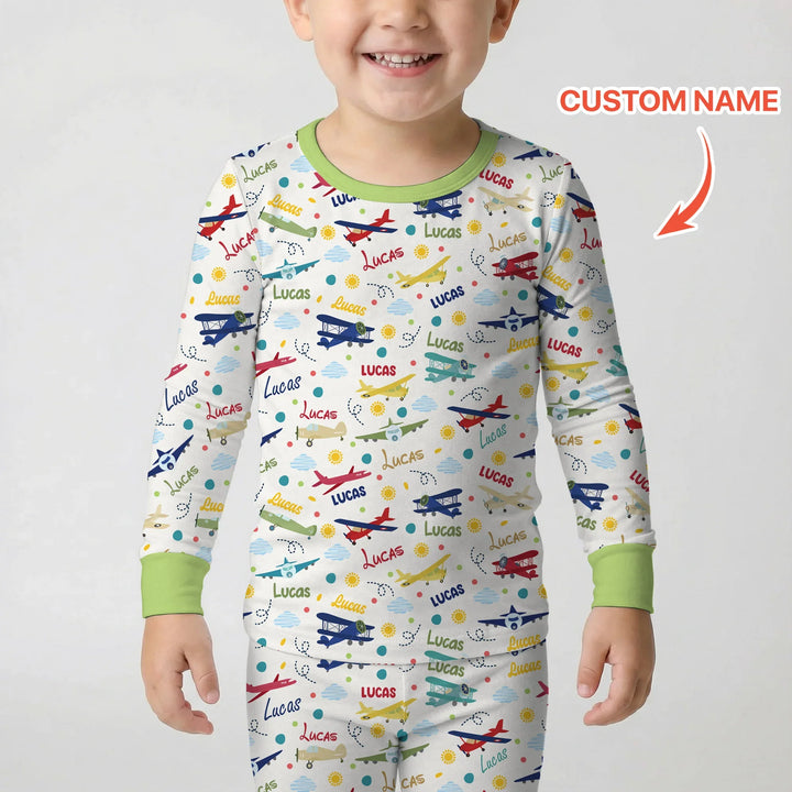 Zweiteiliges Langarm-Pyjama-Set mit Sommerfrüchten