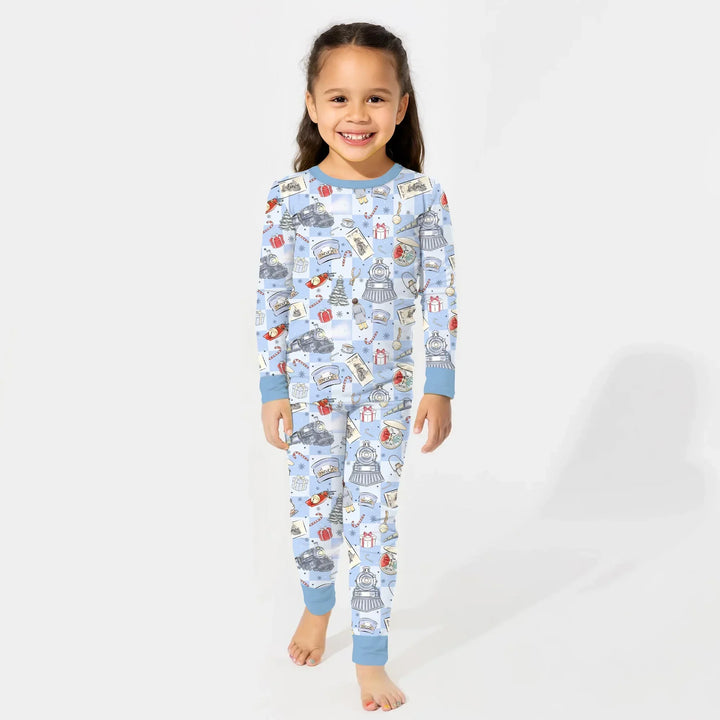 Zweiteiliges Langarm-Pyjama-Set mit Sommerfrüchten