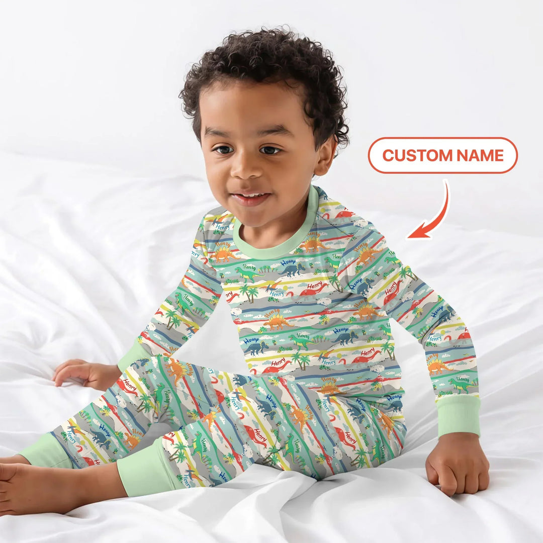Zweiteiliges Langarm-Pyjama-Set mit Sommerfrüchten