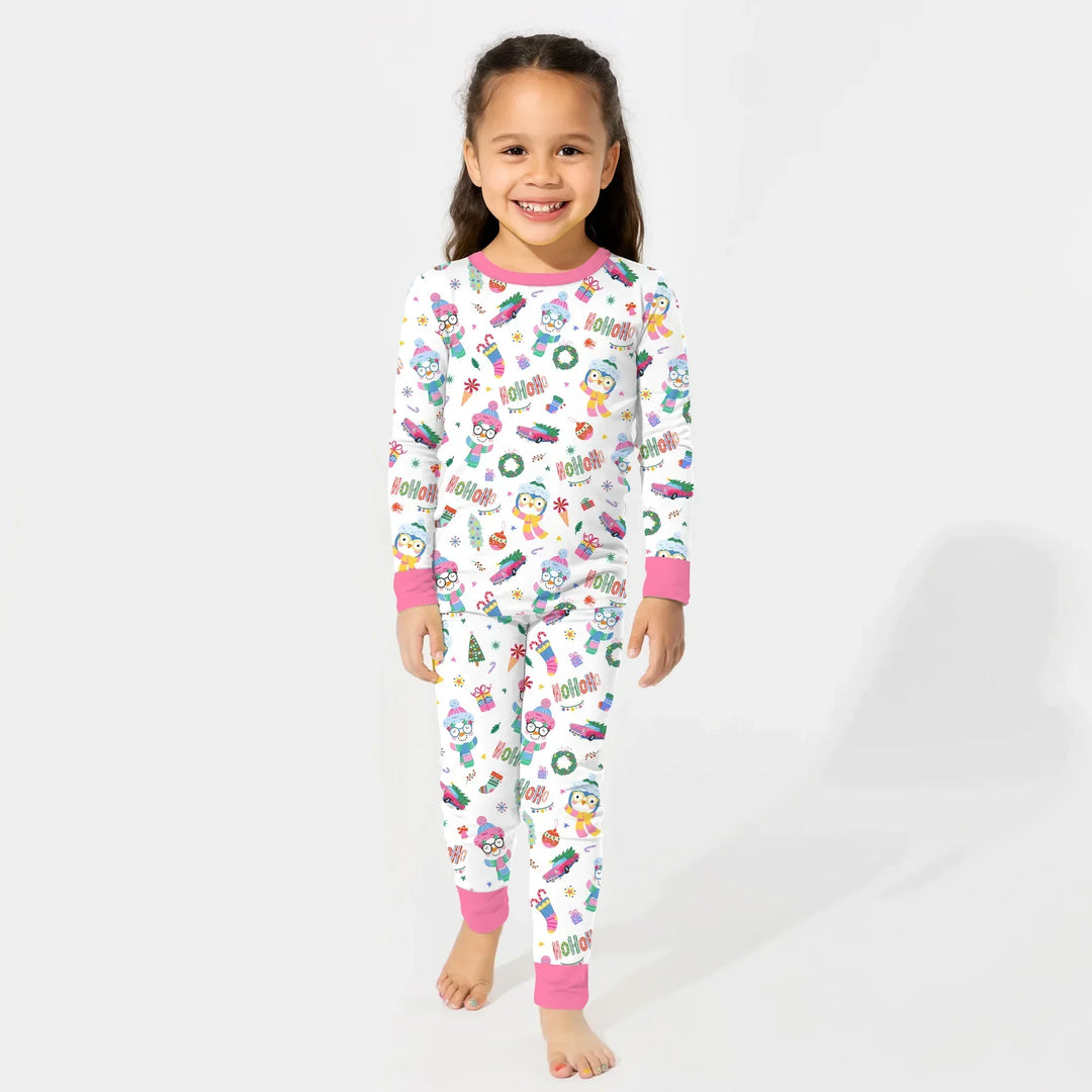 Bright Christmas Bamboo Two Piece Long Sleeve Pajama Set