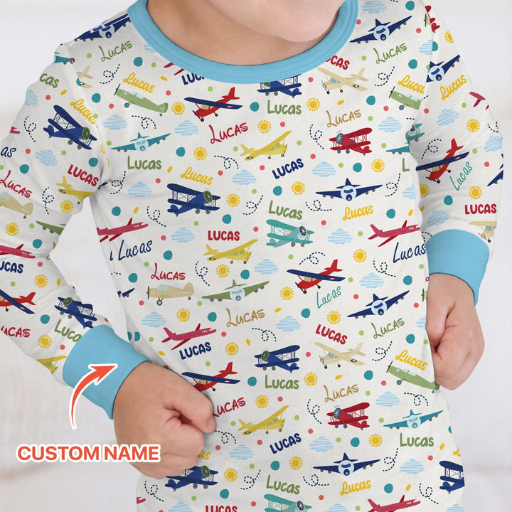 Zweiteiliges Langarm-Pyjama-Set mit Sommerfrüchten