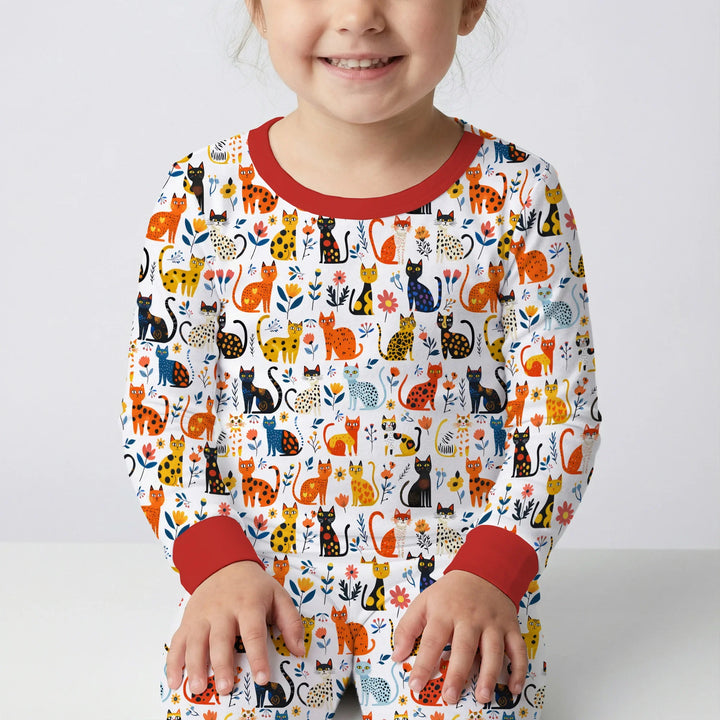 Zweiteiliges Langarm-Pyjama-Set mit Sommerfrüchten