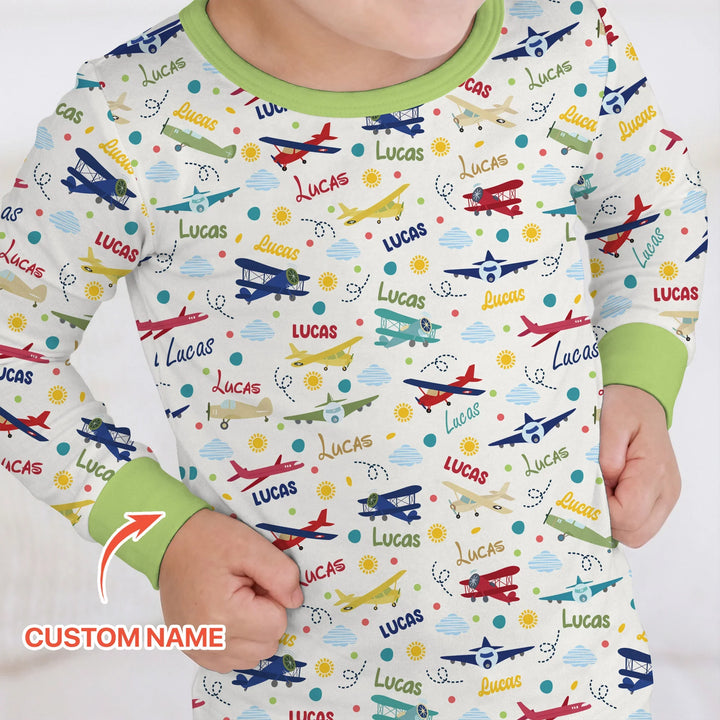 Zweiteiliges Langarm-Pyjama-Set mit Sommerfrüchten