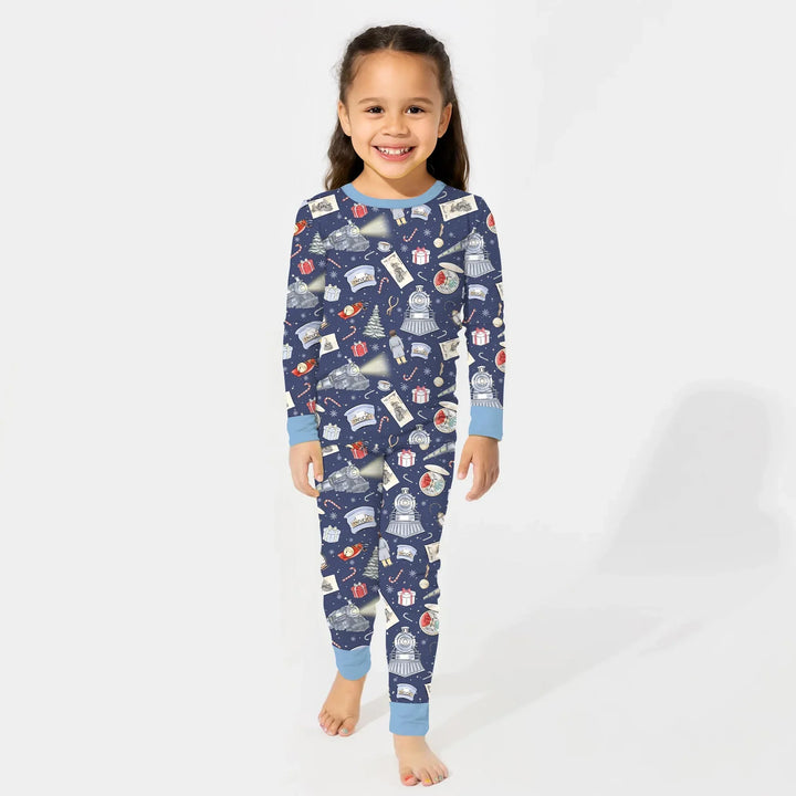 Zweiteiliges Langarm-Pyjama-Set mit Sommerfrüchten