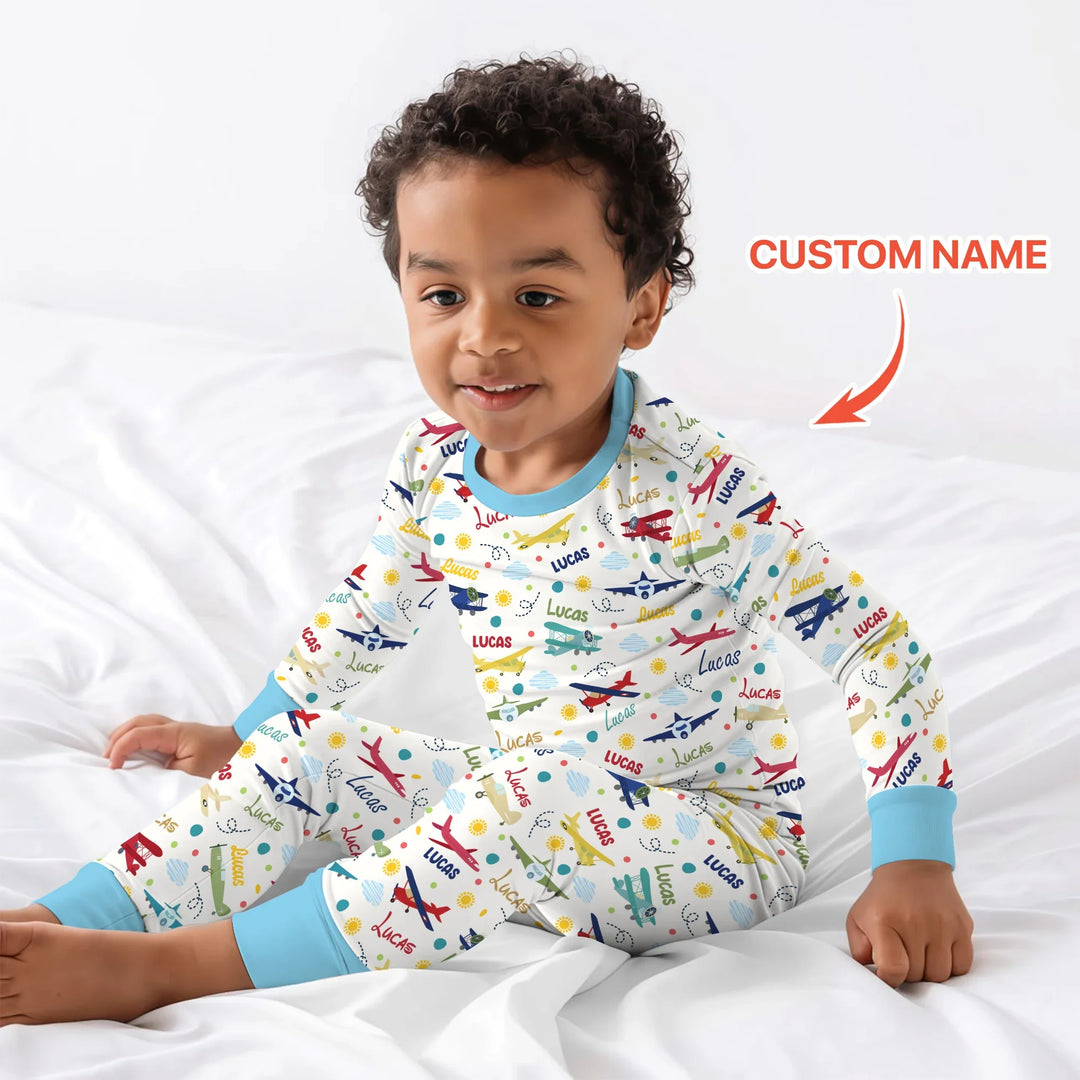 Zweiteiliges Langarm-Pyjama-Set mit Sommerfrüchten