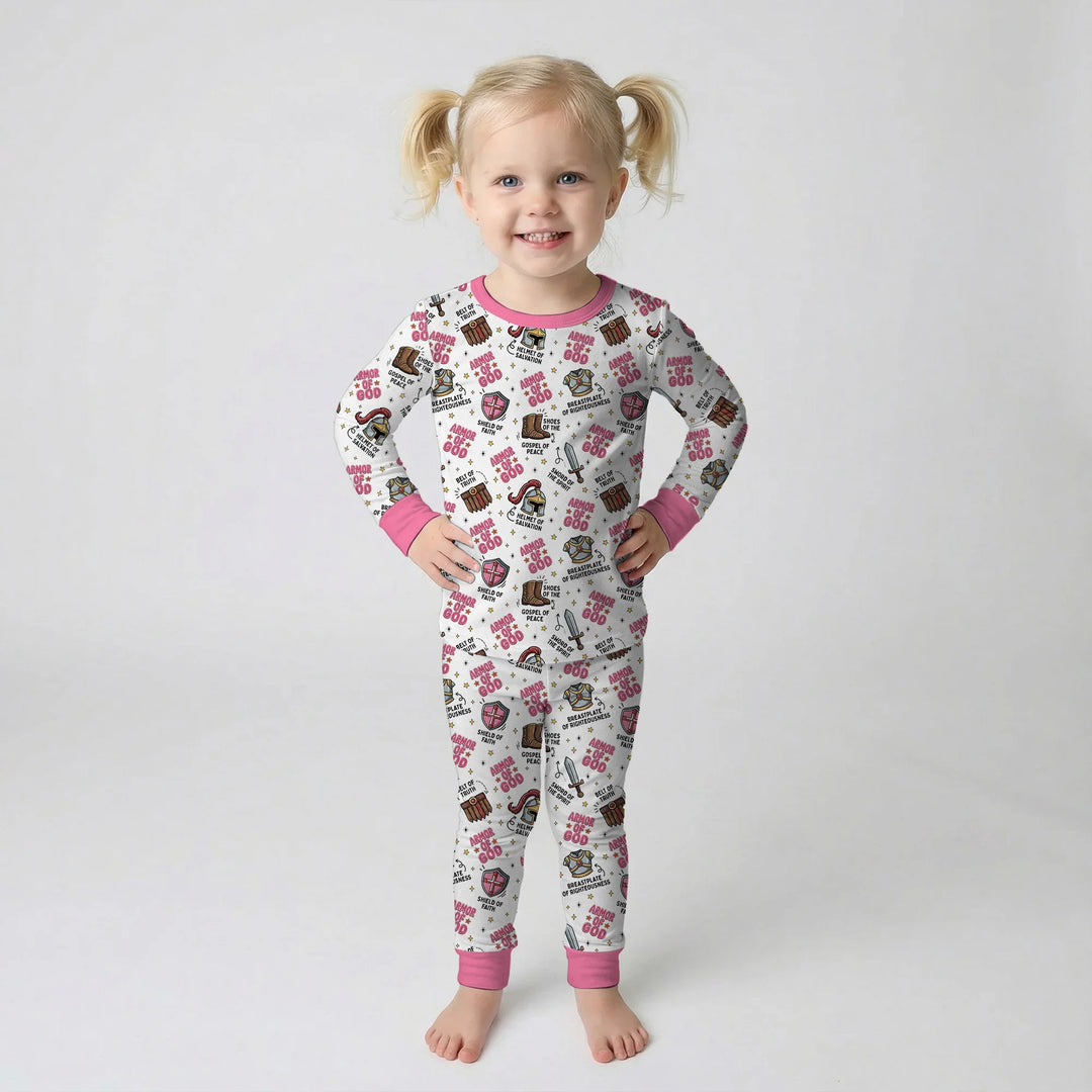 Zweiteiliges Langarm-Pyjama-Set mit Sommerfrüchten