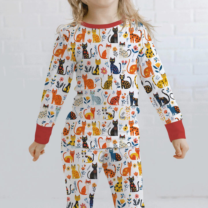 Zweiteiliges Langarm-Pyjama-Set mit Sommerfrüchten