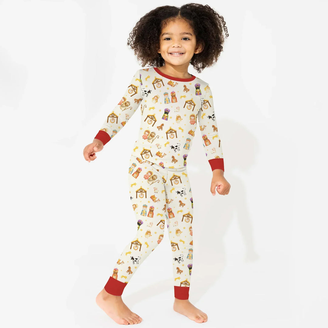Zweiteiliges Langarm-Pyjama-Set mit Sommerfrüchten