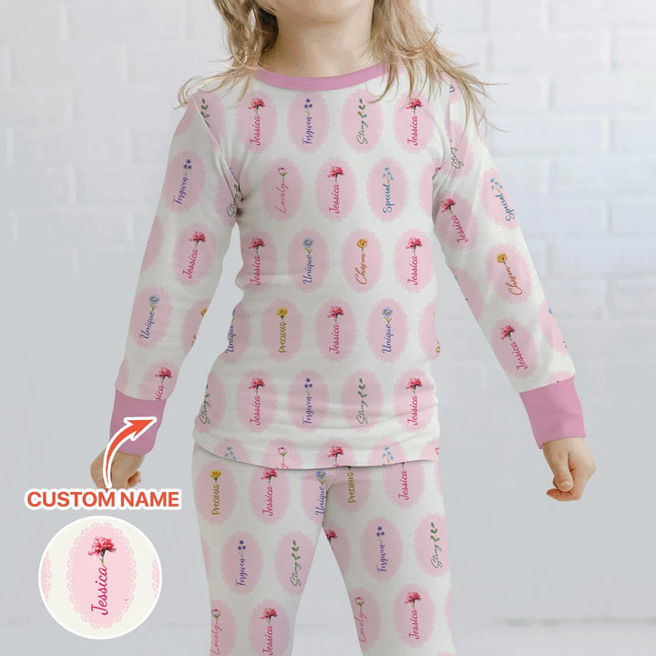 Zweiteiliges Langarm-Pyjama-Set mit Sommerfrüchten
