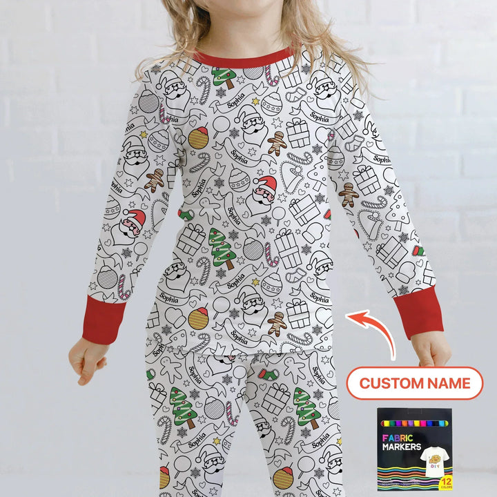 Zweiteiliges Langarm-Pyjama-Set mit Sommerfrüchten